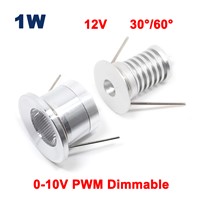 24pcs 1W 12V DC 100Lm Led Bulb Downight With 0-10V PWM Dimmable Driver 1 watt Home Interior mini led cabinet and stair lighting