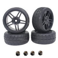 4Pcs/lot RC Tires Wheels 26mm Hex 12mm With Nylon Lock Nut M4 for 1/10 On Road Car HSP HPI Himoto Redcat Tamiya Racing