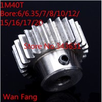 2pc Mod 1 M=1 CNC Spur Gear pinion 40T 40Teeth Right Teeth positive gear 45# steel gear rack transmission RC