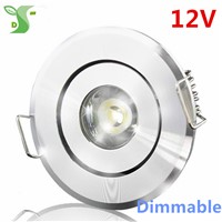 Dimmable 1W led lamp ceiling light 12V down light spot led white/black/silver color with driver