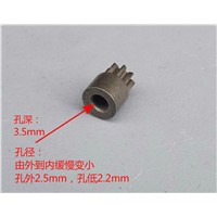 1pcs All-metal gears  0.4module / 8 tooth gear  Hole size 2.5 to 2.1 mm ( Taper )  gear motor dc 12v 6v 3v