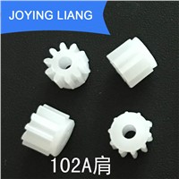 102A Shoulder Module 0.5 10 Teeth 2mm Shaft Tight Pom Plastic Gear Toy Model Gear (5000pcs/lot)