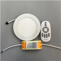LED2.4G remote control color temperature dimming panel lights 9W LED Downlight with adapter 85-265V indoor Light DHL free 10pcs