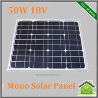 Monocrystalline Silicon Solar Panel 50W 18V for 12V Solar System, Photovoltaic Panel, Solar Module For Car, RV,Camping,Boat