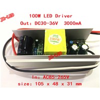 1PCS  100W DC 30V - 36V 3000mA LED Driver for 100w led chip diy AC 85V-265V 110V 220V Constant current LED chip driver