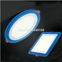5pcs/lot 6w 12w 18w 24w New DesignLED Panel Light  Down Light Front Light (Warm White or  White) + Side Light (Blue)