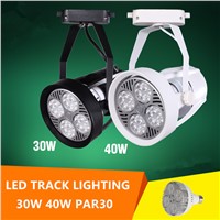 LED Track lighting with par30 30w 40w spot lamp led bulb for indoor lighting clothes jewel shop restaurant dining room