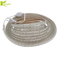 Kingoffer 1M~ 25M SMD 5050 AC220V Led Strip Tape Waterproof Flexible Bar Light 60 Led/M With EU Plug Outdoor / Indoor Decoration