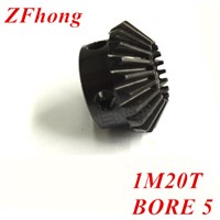 2pcs 1M20T  Metal Bevel Gears Module=1 Teeth=20  bore=5mm