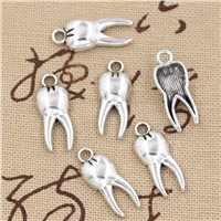 30pcs Charms zombie tooth teeth molar 20*8mm handmade Craft pendant making fit,Vintage Tibetan Silver,DIY for bracelet necklace