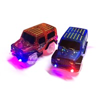 LED light up Cars for Glow Race Tracks Electronics Car Toys With Flashing Lights cars For Kid Machines DIY Fancy Track parts Car