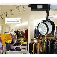 Retail Sale 30W LED track lighting AC110/240V aluminum white/black shell rail ceiling light spotlight