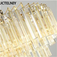 Crystal pendant light  Modern luxury crystal droplight golden round customizable Dia400/600/800/1000 mm