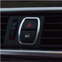 Hot Car Dashboard Dash Warning Lights Alert Push Button Door Lock Switch Trim Ring Cover For 5 Series F10 F18 , car styling