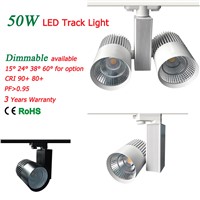LED Track Light COB 50W with Cree Chips Europe 4wire Ceiling track rail lights for Pendant Kitchen Clothing Store 110lm/W