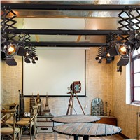 Loft Art Industrial Led Track Lighting Showrooms Clothing Store Bar Restaurant Spotlights American Vintage Four Leaf Spot Lamps