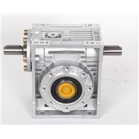 NMRV075 Worm Reducer Double Extension Shaft 24mm input shaft 7.5:1 - 100 :1 Gear Ratio Worm Gearbox 90 Degree Speed Reducer