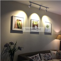 LED exhibition light 30pcs/lot COB LED track light Bridgelux led warm / day / pure white 7W picture wall lamp