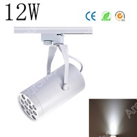 Areyourshop Sale Black White 12W AC LED Track Rail Ceiling Spot Light Downlight Shop Lamp Bulb Alumi