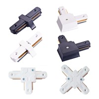 I L T cross shape LED spot light track connector rail connector 2 line wires track adapter track linker white and black color