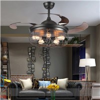 led e27 Loft Stainless Steel Acryl Ceiling Fan LED Lamp.LED Light.Ceiling Lights.LED Ceiling Light.Ceiling Lamp For Foyer Store