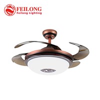 AC Traditional Chinese Tradotional Ceiling Fan Light Hidden Blades With LED Light