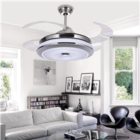 LED Hidden Blade Quiet Stainless Steel Acrylic Ceiling Fan LED Lamp.LED Light.Ceiling Lights.LED Ceiling Light.Ceiling Lamp