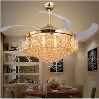 LED Nordic Zinc Alloy Crystal Ceiling Fan LED Lamp.LED Light.Ceiling Lights.LED Ceiling Light.Ceiling Lamp For Foyer Bedroom