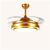 Modern Simple Mute Invisible Led Ceiling Fans Light for living room Dining Room Bedroom Restaurant 36/42 inches 1580