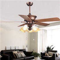 Living room ceiling fan light restaurant atmosphere upscale creative retro golden Fan lights