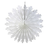 Pack of 3 White Snowflake Paper Fans 34cm For Christmas Home Decoration Party Birthday Shower