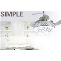 LED ceiling fan light remote control stealth retractable Fan lights modern minimalist living room bedroom dining room lamp fan