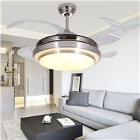 LED Hidden Invisible Stainless Steel Acryl Ceiling Fan LED Lamp.Ceiling Lights.LED Ceiling Light.Ceiling Lamp For Foyer Bedroom
