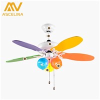 Stylish European Antique Ceiling Fan 110v/220v With Light Restaurant Living Room Lamp 48 inch Stainless Steel With Blades Fan
