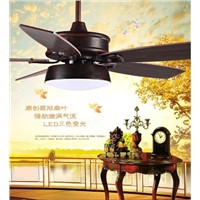 LED chandelier fan lights restaurant Continental American country antique living room simple leaf fan light chandelier 42inch