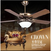 42inch Ceiling fan light living room dining room European antique vintage LED fan light lamp ceiling fan with remote control