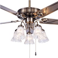Fan ceiling fan light restaurant living room bedroom minimalist modern iron leaf with LED European leaf fan lamp