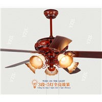 Home ceiling fan light leaves 42inch Chinese style retro restaurant fan ceiling lamps living room antique fan lights ceiling