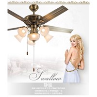 European-style retro ceiling fan lamps with remote control dining room living room decorated ceiling fan lights 52inch fan light