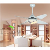 Ceiling fan light LED fan ceiling light living room restaurant modern Acrylic blade fan light ceiling with remote control 42inch