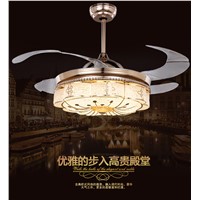 European Fan chandelier antique luxury LED hotel fan chandelier light living room, dining room bedroom simple fashion fan light