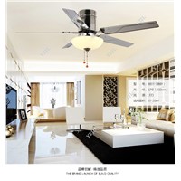 Simple stylish restaurant Fan light ceiling fan lights LED living room lamp stainless steel leaf fan remote control with lamps