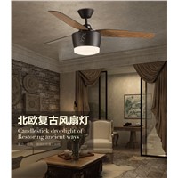 Continental modern minimalist ceiling fan light ceiling remote control leaves restaurant industry American fashion fan light