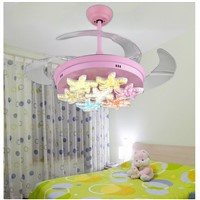 LED Ceiling Fan With Lights Remote Control 110-240Volt Fan LED Light Bulbs children Bedroom Fan Lamp Free Shipping