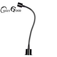 CrazyGood 3W 30 centimeters LED button switch, Bedroom sitting room lamp switch black, the light is soft The computer the ark