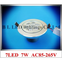 high power LED recessed ceiling light 7W down lamp LED ceiling spot light lamp downlight AC85-265V Fedex free shipping