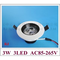 glare-proof high power LED ceiling light lamp 3W LED spot light glare-proof 3W AC85-265V 3 year warranty free shipping