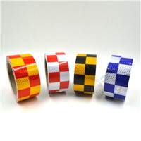 5cmx5m Reflective Warning Tape Self Adhesive Sticker with Red/White Yellow/Red Yellow/Black Blue/White Square for Car