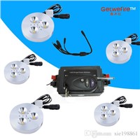 NEW RF control dimmable 5pcs DC 12v 3W LED Puck/Cabinet Light,LED spotlight+35cm connect wire +12v 8a RF led dimmer(none power)