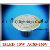 high power LED recessed ceiling spot light lamp 15W LED down light downlight LED ceiling light 15W AC85-265V free shipping